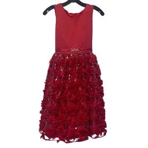 American Princess Party Wedding Christmas Dress Cranberry Rose Silver Sequin